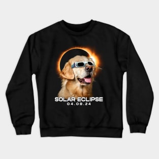 Celestial Golden Retriever Eclipse: Trendy Tee for Dog Enthusiasts Crewneck Sweatshirt